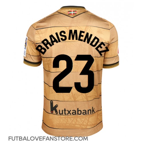 Real Sociedad Brais Mendez #23 Vonkajší futbalový dres 2024-25 Krátky Rukáv Real Sociedad Brais Mendez #23 Vonkajší futbalový dres 2024-25 Krátky Rukáv